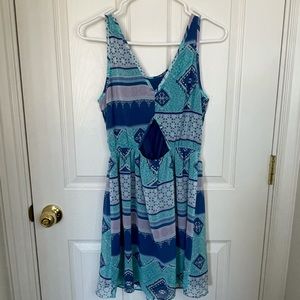 Pink and blue dress